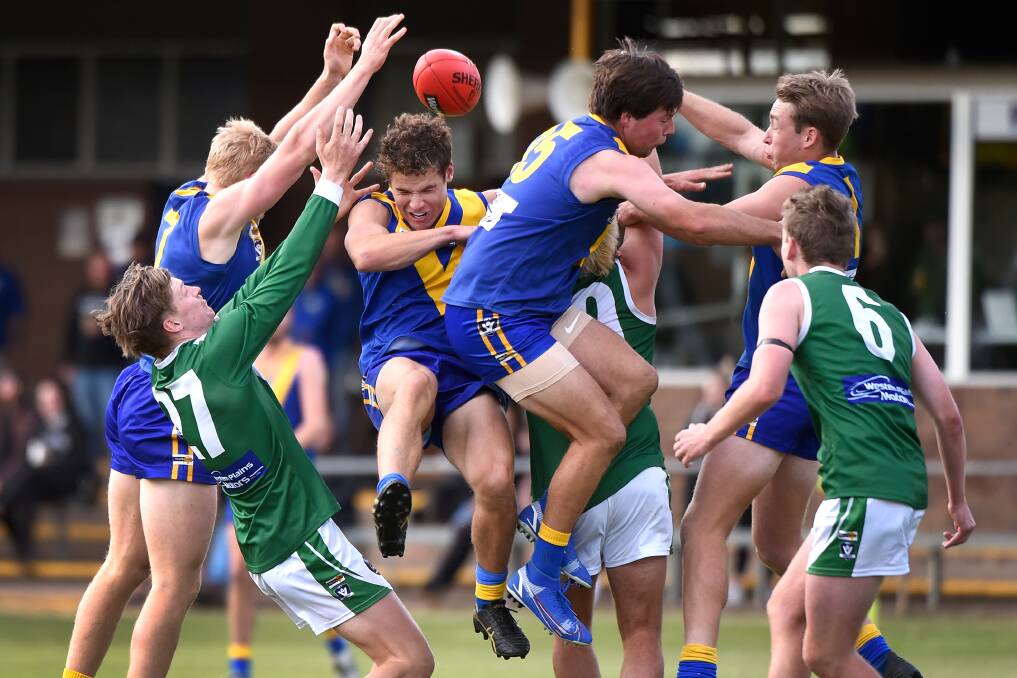 Learmonth and Rokewood-Corindhap left nothing on the field in their tight clash on Saturday. Picture: Adam Trafford