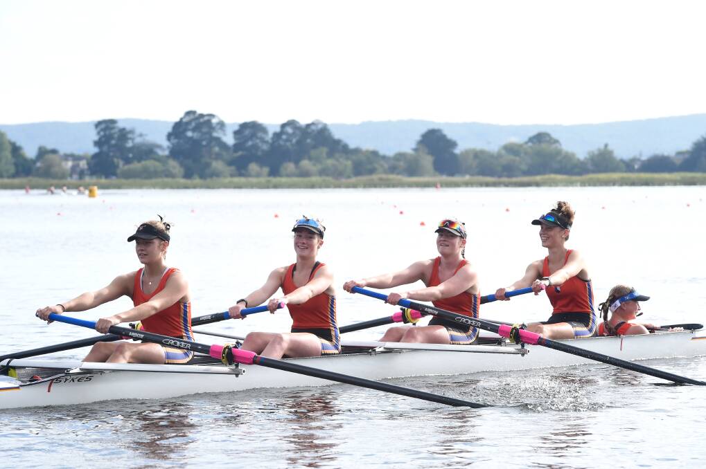 Ballarat Clarendon girls first crew will look to podium at the event for the first time since 2018. Picture: Adam Trafford