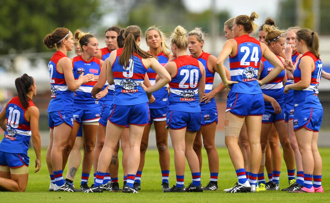 The Western Bulldogs AFLW side will return to Mars Stadium in March for the first time since 2018. Picture: Dylan Burns