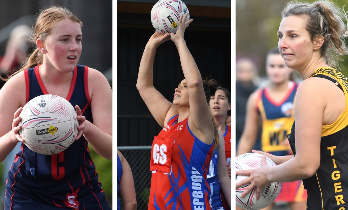 Bungaree's Jemima Clarke, Hepburn's Jane O'Donohue and Springbank's Casey Johnstone. Pictures: Kate Healy