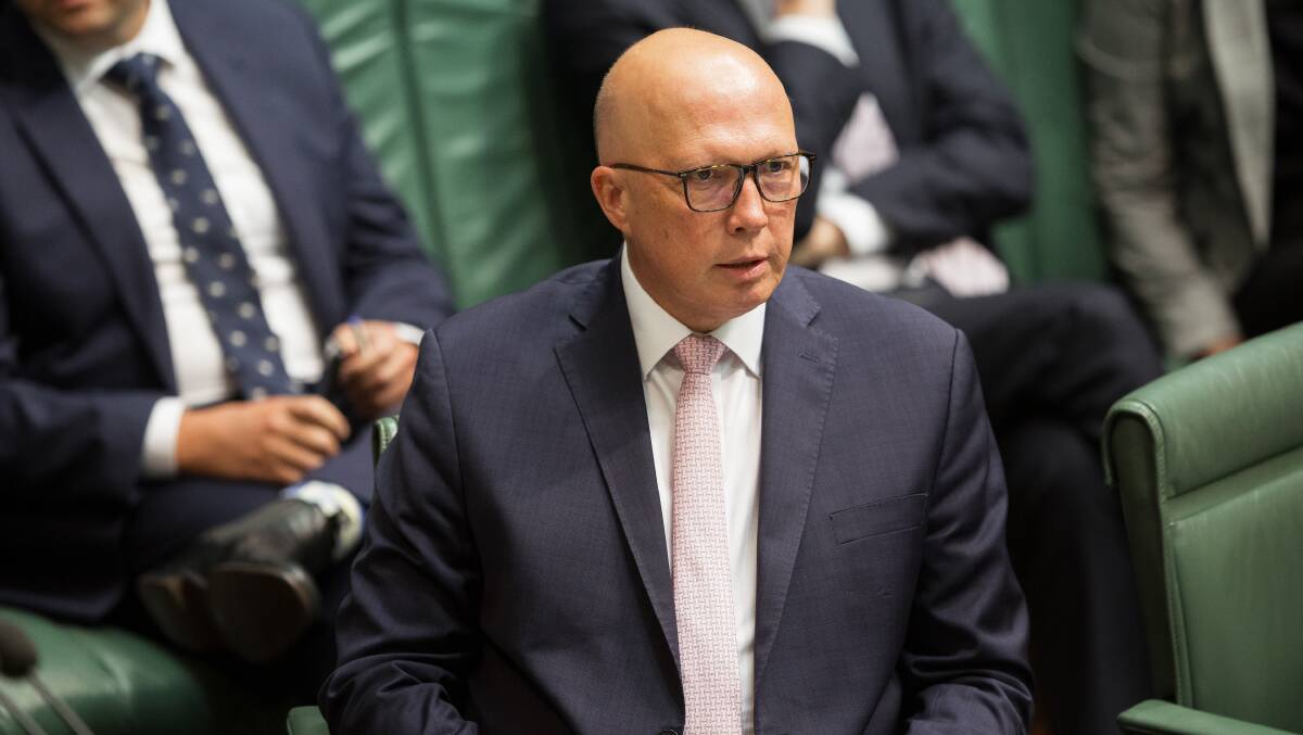 Opposition leader Peter Dutton. Picture by Sitthixay Ditthavong