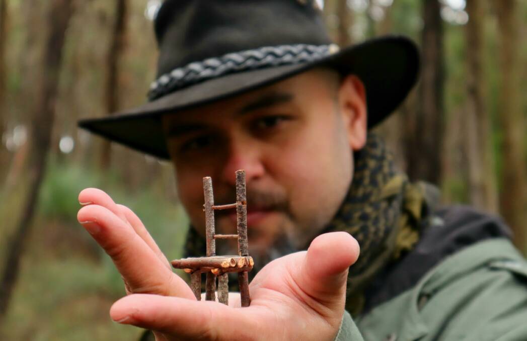 TINY: Rob Emery has been hiding furniture in the forest for the past three months.