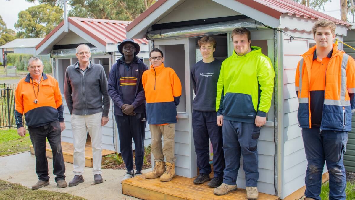 HANDS-ON: Year 10-12 students at Ballarat Christian College get a 'taster' of trade work by constructing the cubby houses, gaining experience that builds confidence and lays a pathway for future employment. 