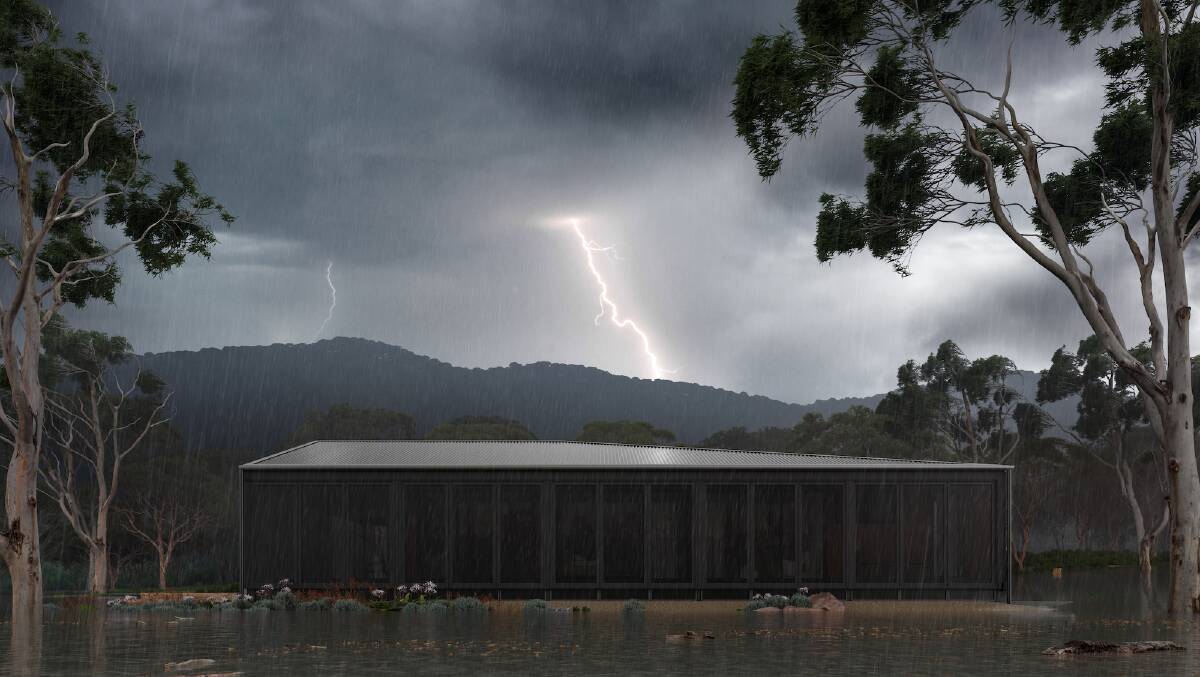 An artist's impression of the FORTIS house, designed for flood resilience. Picture Bushfire Building Council of Australia