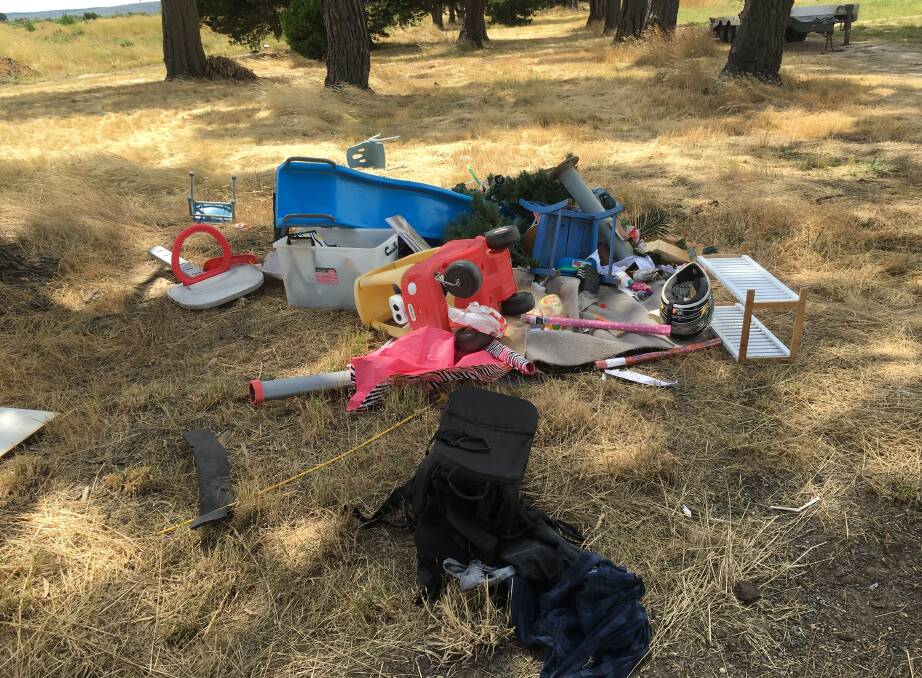 ABOMINABLE: Evidence of recent illegal rubbish dumping at Wendouree West Recreation Reserve.