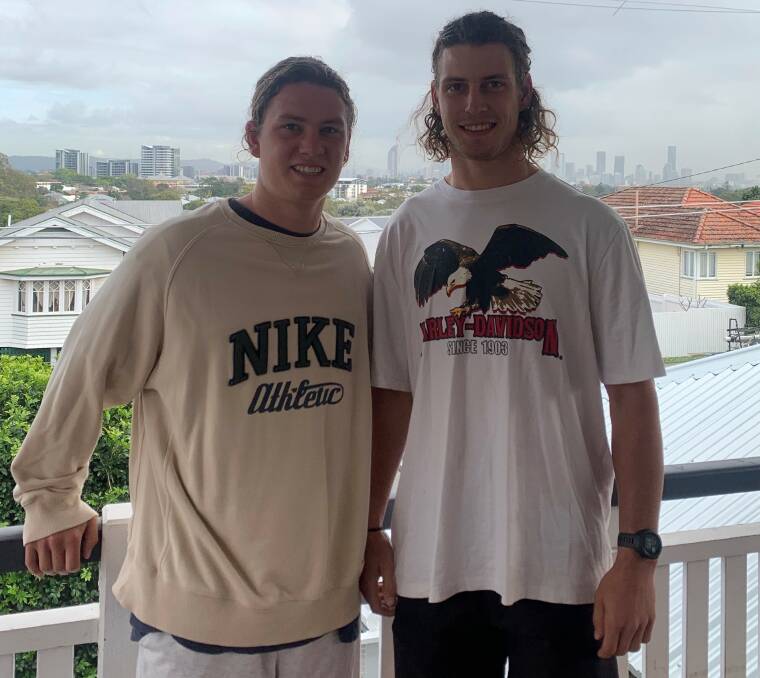 BLOOD BROTHERS: Horsham-raised and Ballarat-educated Brisbane Lions players, Tom and Jarrod Berry, in Queensland this week, continue to be influenced by their late mother, Jedda. Picture: supplied.
