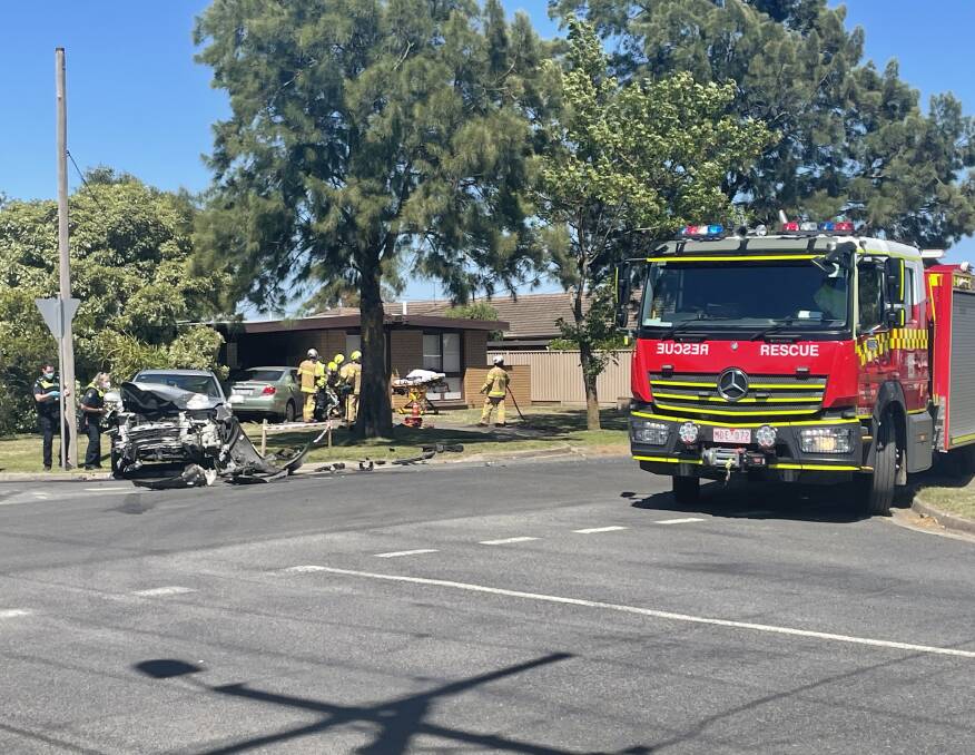 CRASH SITE: The accident on the corner of Leopold Street and Longley Street, Alfredton. Picture: Alex Ford