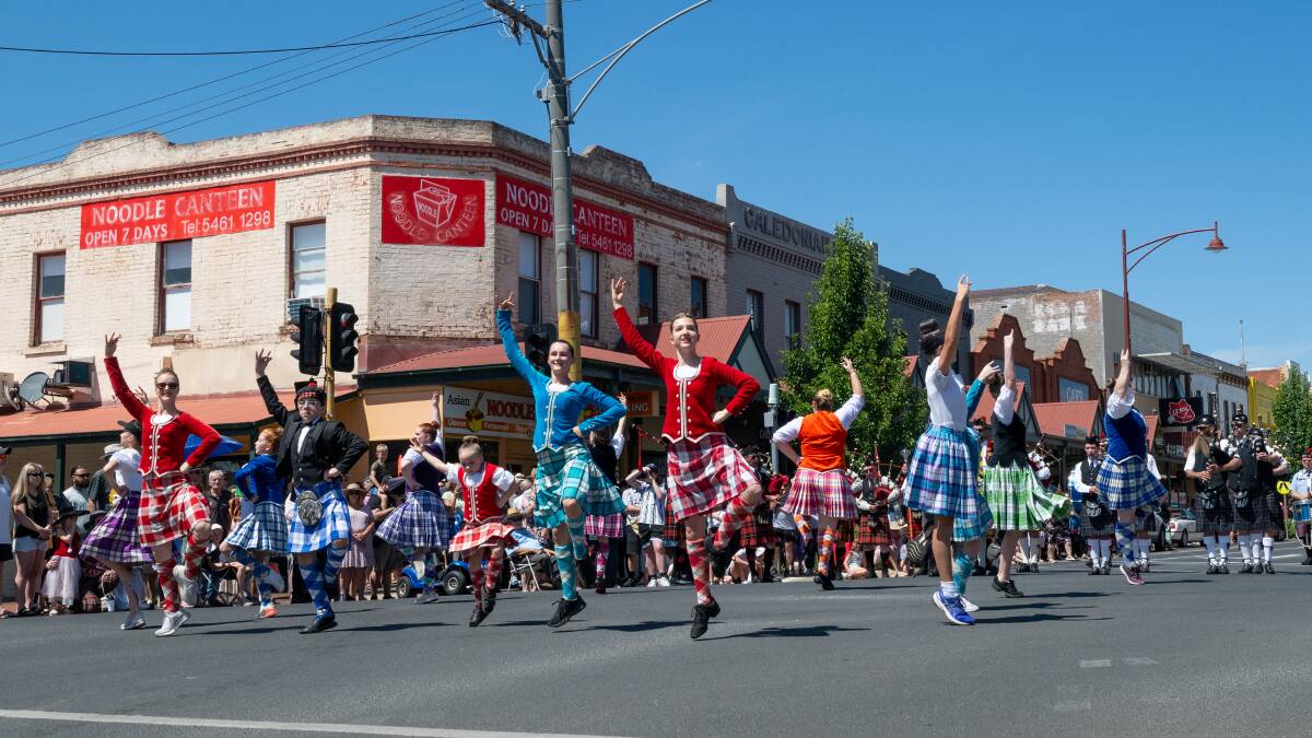 The annual New Year's Day highland gathering parade and athletics event is a bright spot in the otherwise struggling town of Maryborough. Picture by Enzo Tomasiello