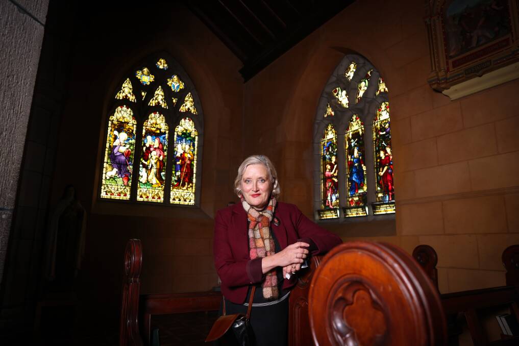 Faith and social justice: Anna Krohn received an OAM in the Queen's Birthday Honours List for her service to the Catholic Church. Picture: Luke Hemer.