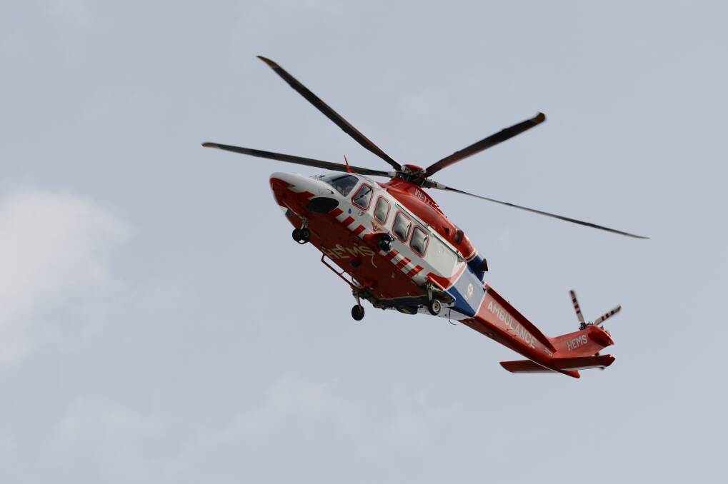 The Ballarat man was flown to the Royal Melbourne Hospital on Tuesday evening. File photo. 