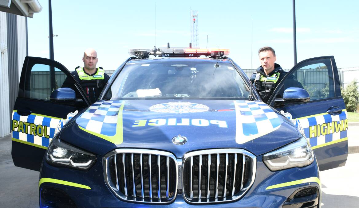 Ballarat Highway Patrol Acting Senior Sergeant Nathan Monteduro (left) with Constable Matthew Spencer ready for operation Amity over the 2024 Australia Day long weekend. Picture by Adam Spencer