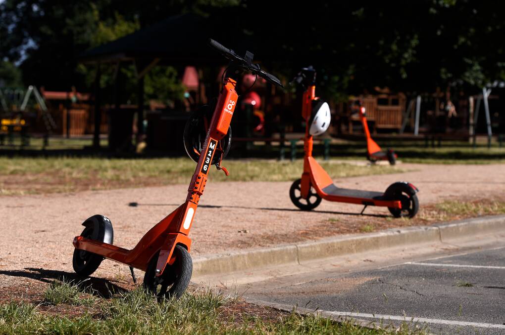 An e-scooter trial in Ballarat is expanding to cover more of the city's streets. Picture by Adam Trafford.