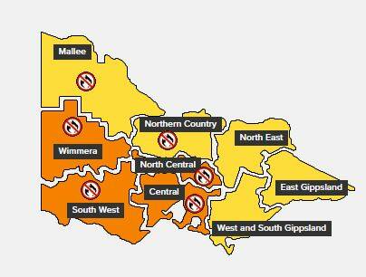 The western side of Victoria will be under a day of total fire ban on Saturday, March 17, 2023. 