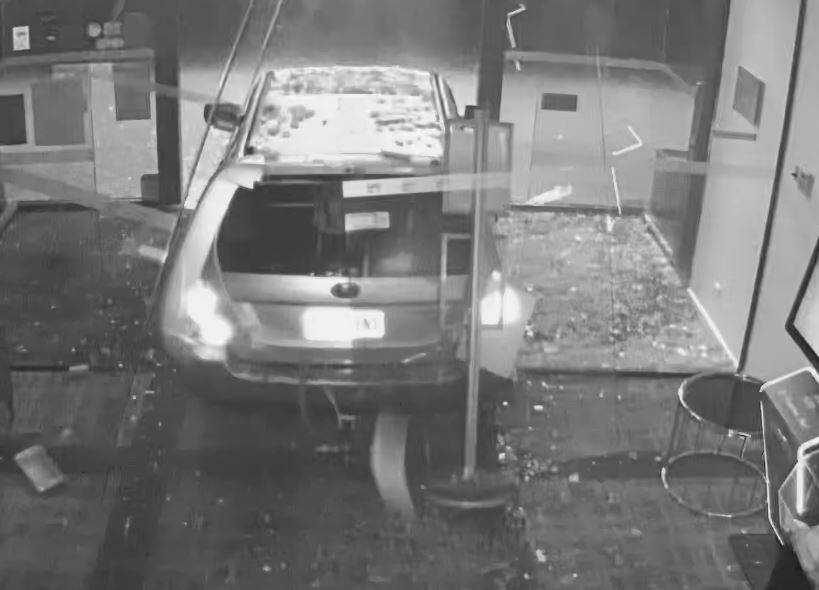 A CCTV image of Wednesday morning's ram raid. Picture supplied. 