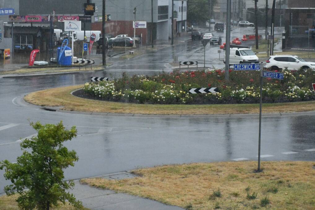 Rain fell hard in Ballarat on Thursday afternoon. Picture by Adam Spencer. 
