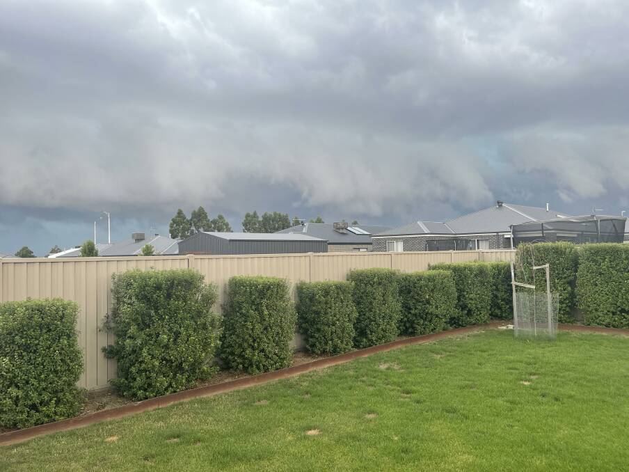 Storm clouds south of Ballarat, taken in Delacombe. Picture: Pat Nolan