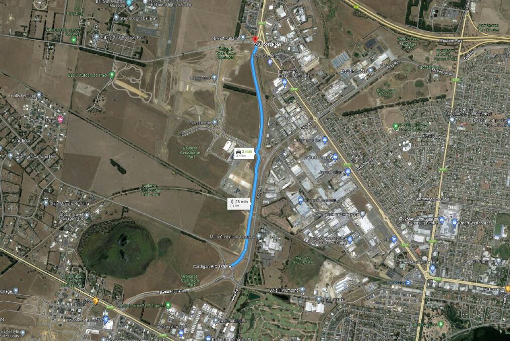 CLOSED: The section of the Ballarat Link Road to be closed next week. Picture: Google Maps.
