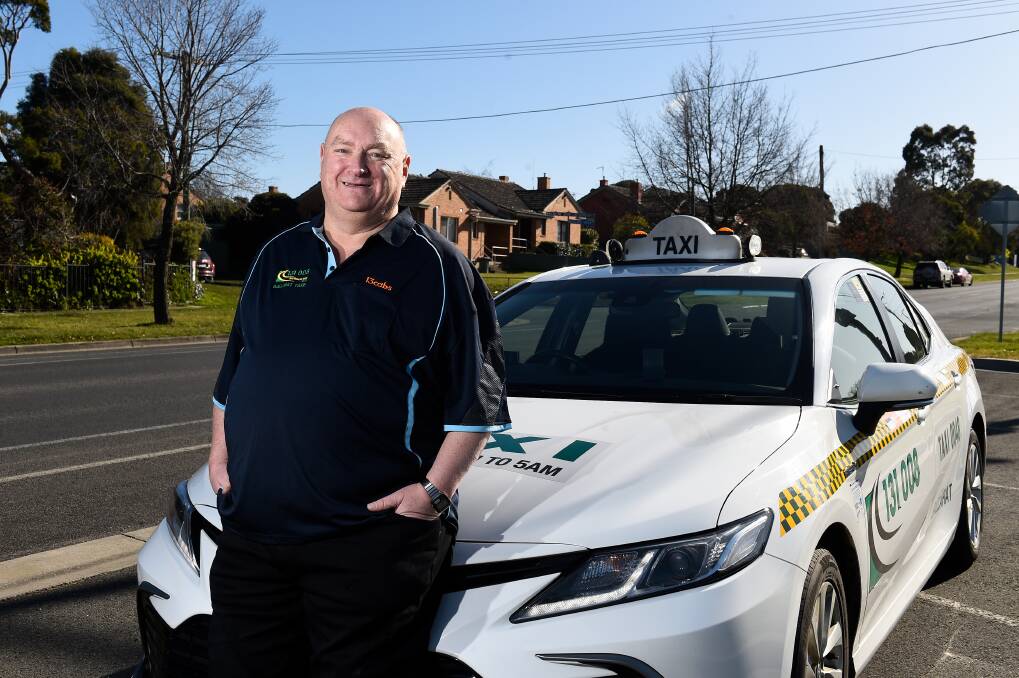 NEW OPPORTUNITY: Former homeless man Brad Hannaford is about six weeks away from securing full-time work as a licensed taxi driver for Ballarat Taxis. Picture: Adam Trafford.