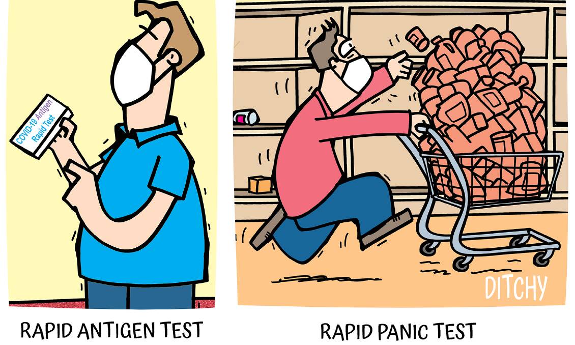 Ditchy's take on the link between lack of rapid antigen tests and emptying supermarket shelves
