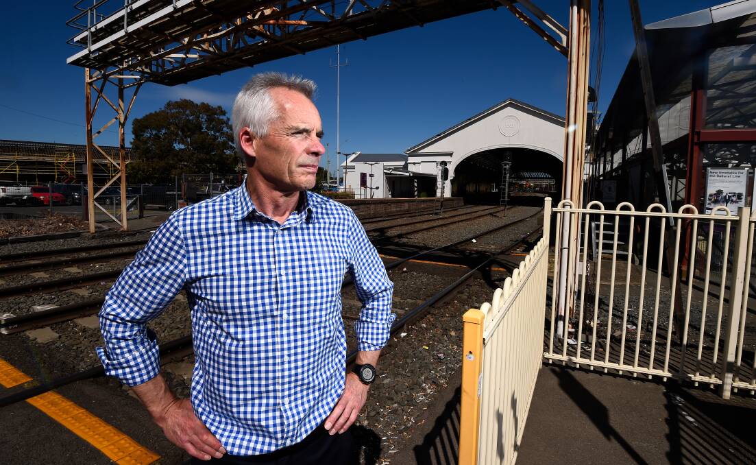 Committee for Ballarat chief executive Michael Poulton at Ballarat train station. Photo: Adam Trafford