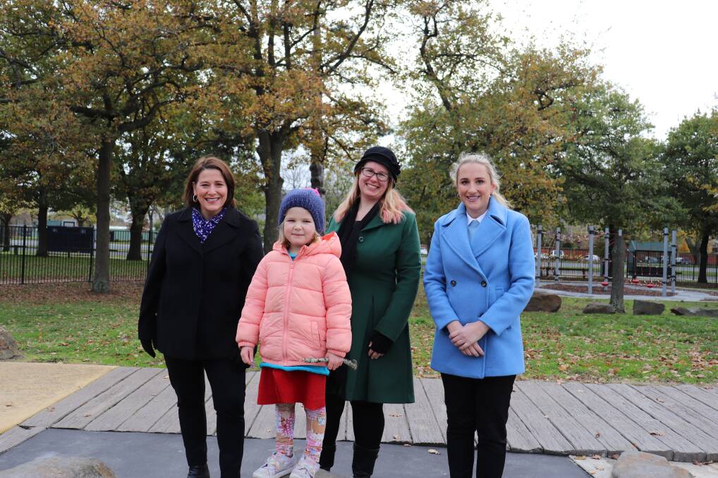 Thrilled: (L-R) Juliana Addison MP, Lupita Guzzoni, disability advocate Rebecca Paton and Cr Amy Johnson. Photo: supplied
