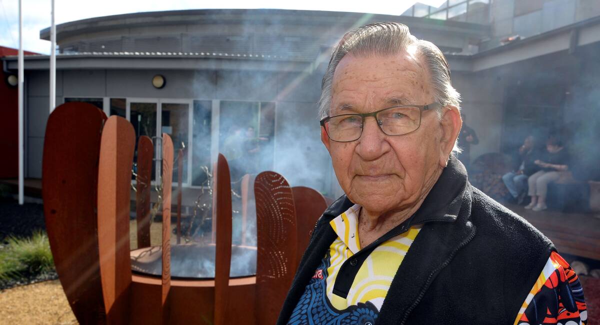 Thrilled: Uncle Ted Laxton of the Gunditjmara nation. Photo: Lachlan Bence