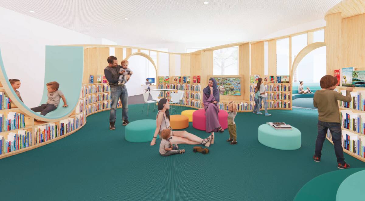 Artist impression of what will become the main library area. 