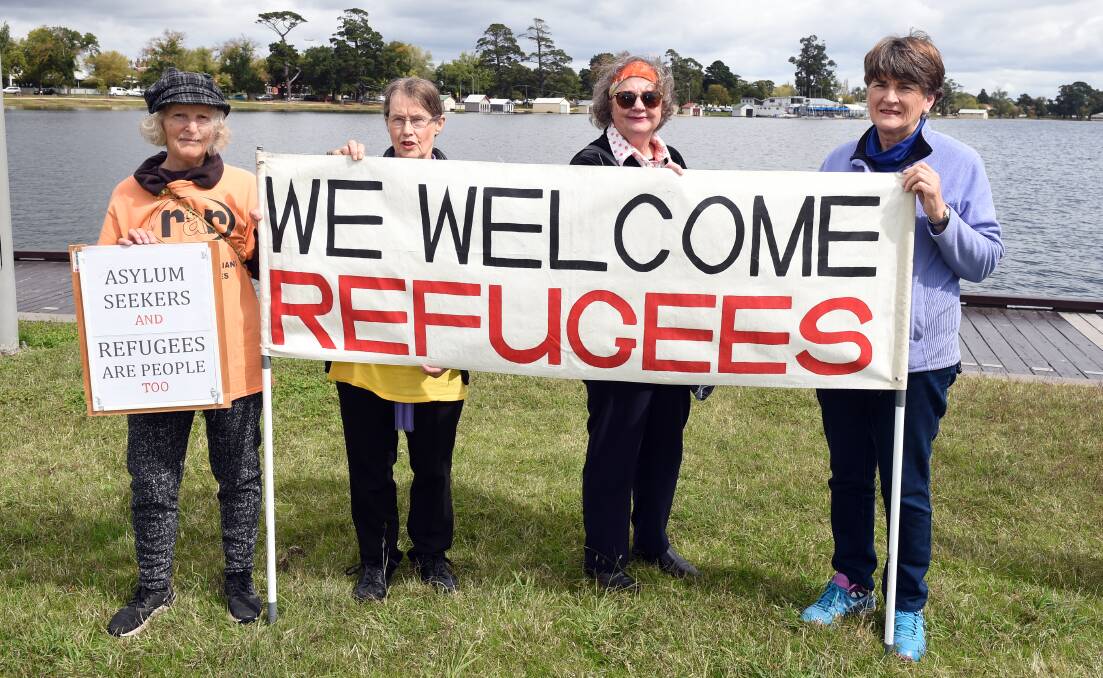 Ballarat Rural Australians for Refugees members at a rally last year. Photo: Kate Healy
