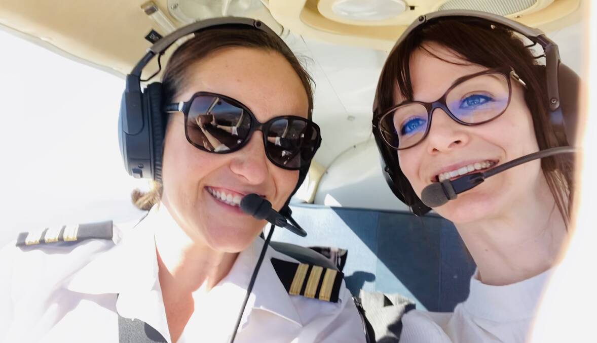 (L-R) Ballarat Aero Club head of operations Melanie Dow with Maeve McGregor. Photo: Maeve McGregor 