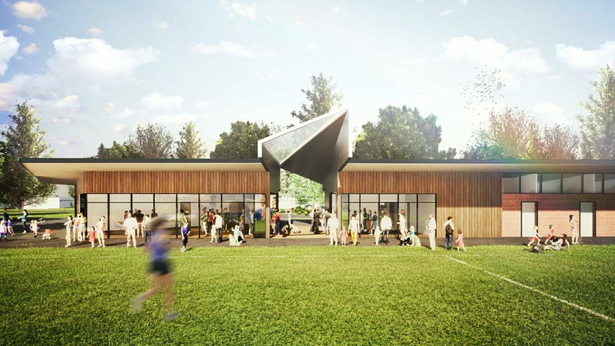An artist's impression of the new pavilion and community hub.
