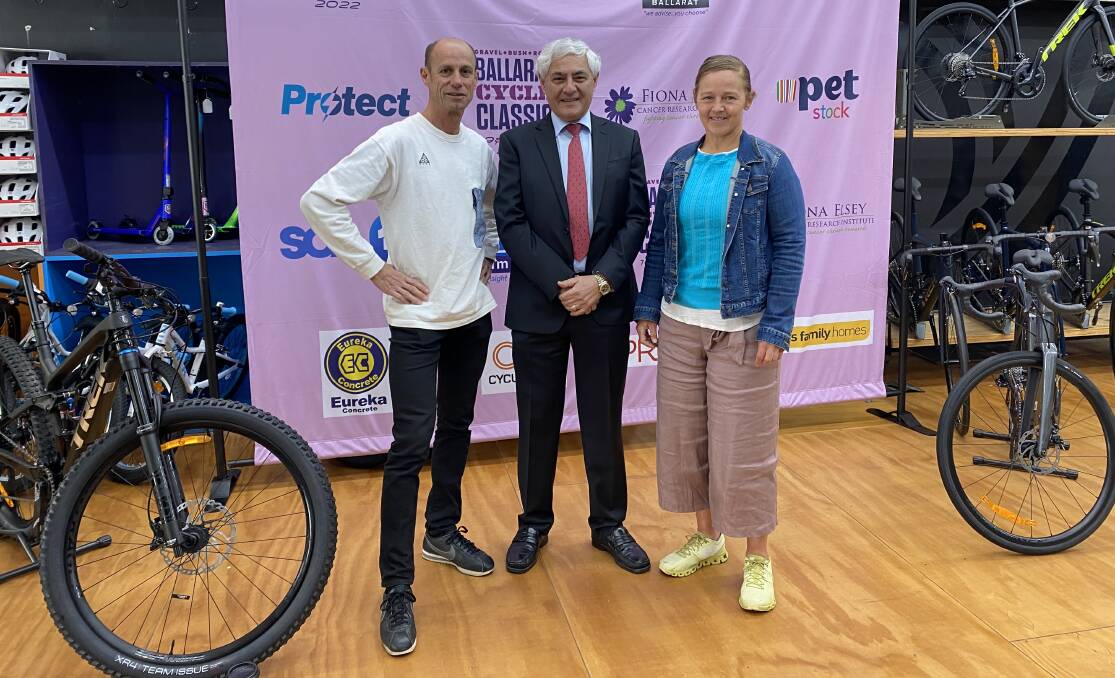 GREAT CAUSE: Local sporting heroes Jessica Douglas and Steve Moneghetti attended the launch to show their support for the event. Picture: William Huynh.