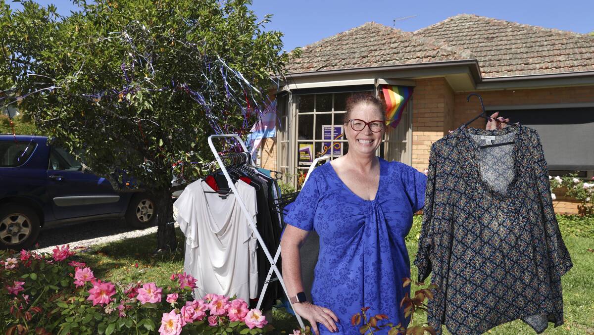 FASHION: Renea Johnson, with her daughter Charlotte, will host a transgender and gender diverse clothing swap. Picture: Luke Hemer.