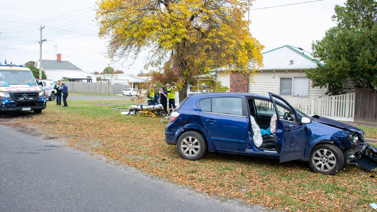 A crash on April 27, 2022, at the intersection of Talbot and Darling Streets in Redan resulted in one woman being taken to hospital. Photo supplied. 