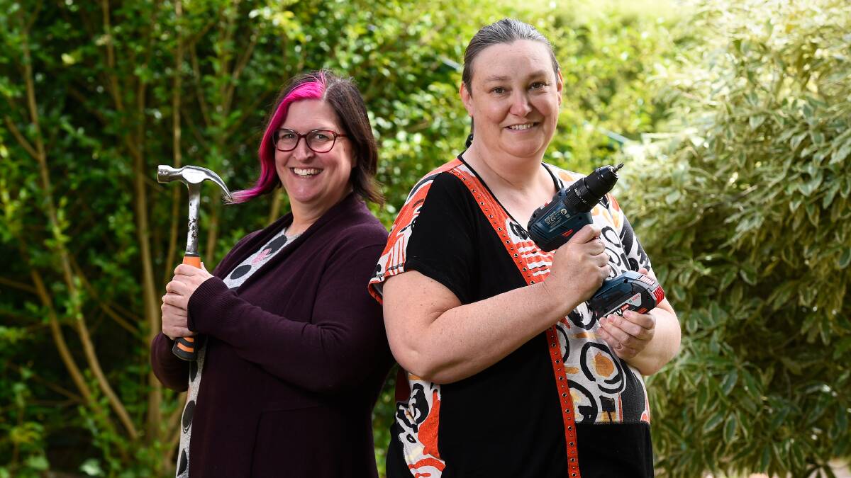 Megan Holman, 51, and Meredith Huggins, 50, are on a mission to create Ballarat's first ever Women's Shed. Picture by Adam Trafford.