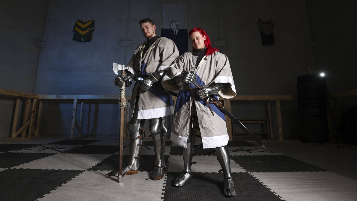 HEAVY METAL: Daniel Cooper and Molly Fry will compete for Australia at the World Medieval Combat tournament this year. Photo: Luke Hemer.