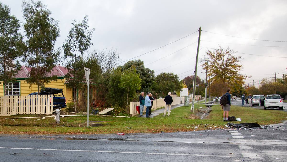The aftermath of a crash on Monday afternoon at the intersection of Talbot and Darling Streets in Redan. Photo supplied. 