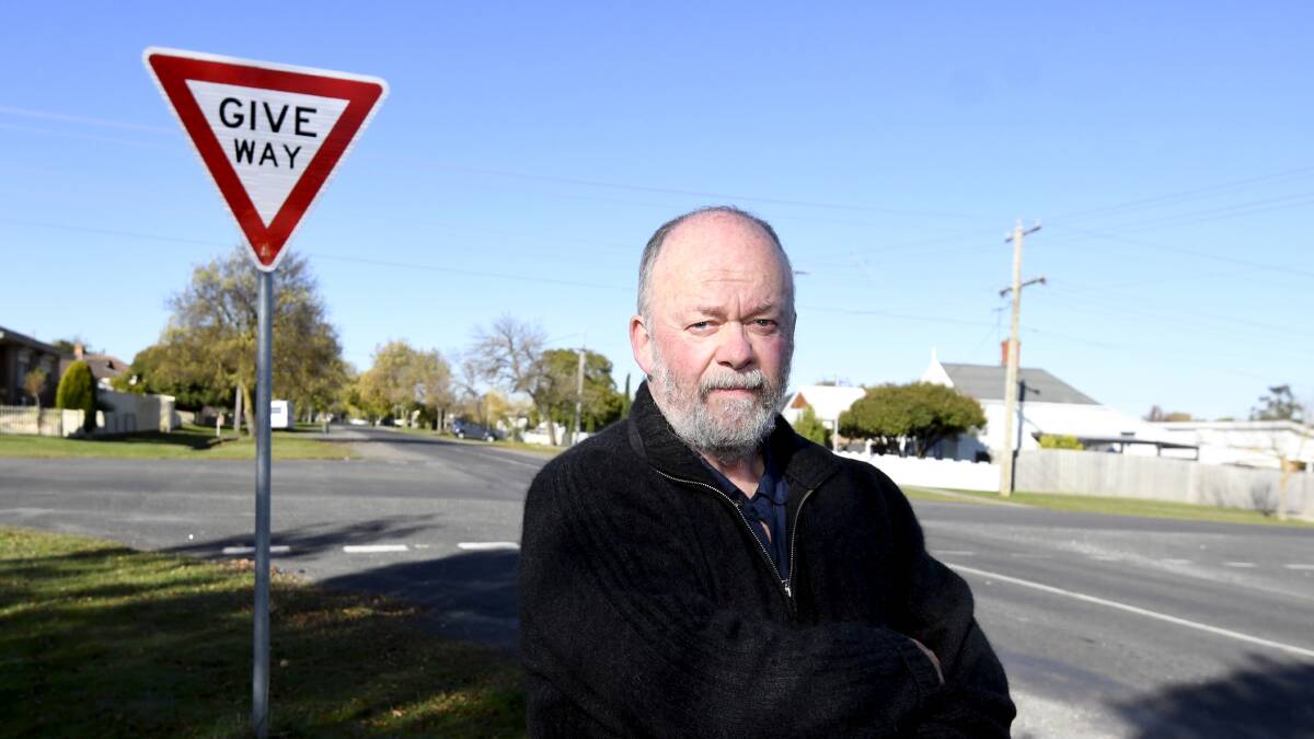 Redan resident Peter Waugh fears the Talbot-Darling Street intersection may one day see a fatality. Photo by Lachlan Bence. 
