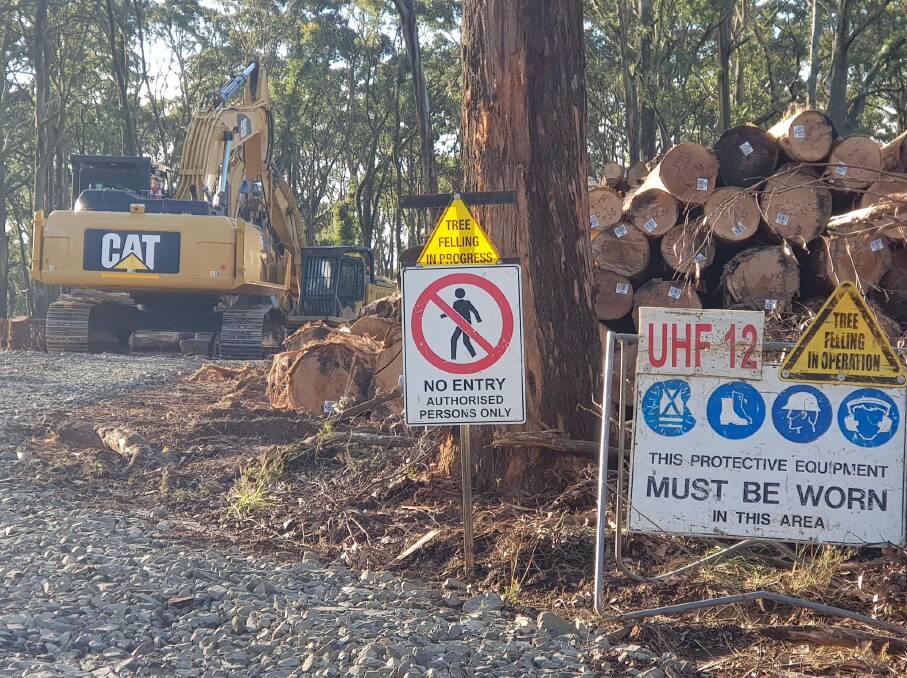 Logging coupe signage. Photo by Wombat Forestcare