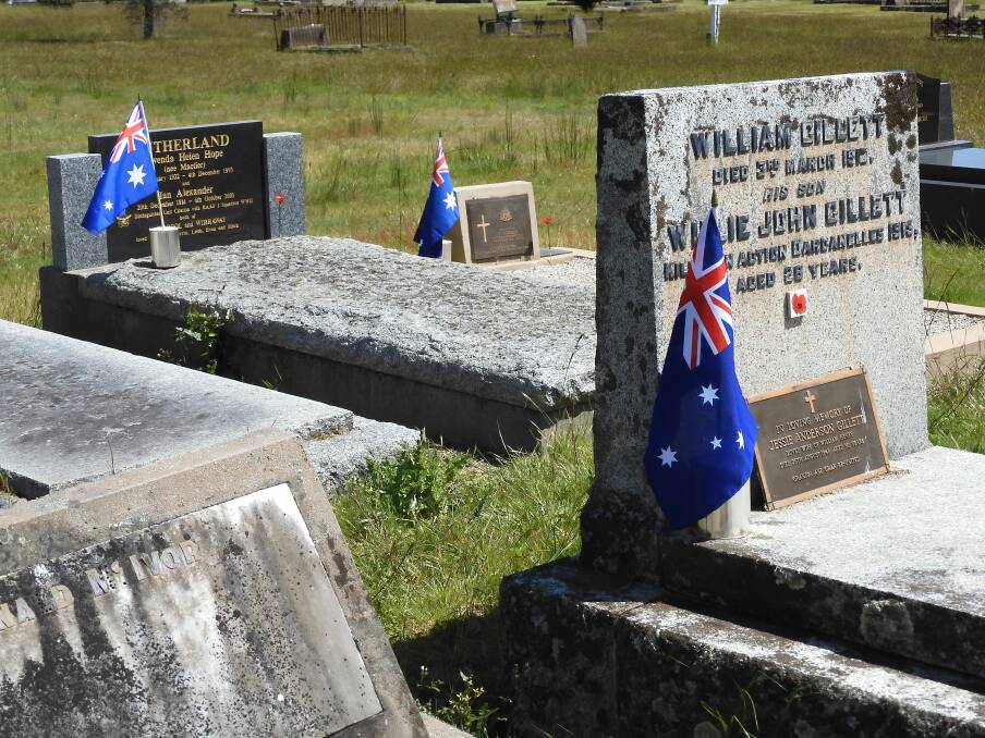 More than 100 flags were installed on ex-service personnel graves at the Buninyong Cemetery on Friday. 