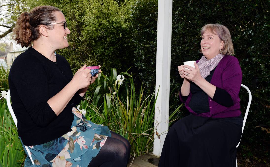 Modern Medicine clinical psychologist Maria Marshall has created the Ballarat Autistic Meet Up for people in the region like Linda Blake, who have ASD, to help them build social connections. Picture by Kate Healy. 