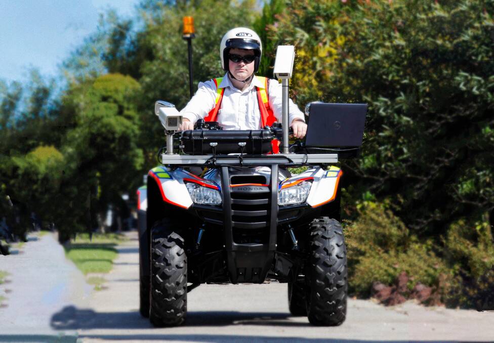 The City of Ballarat has brought out quad bikes to collect information on the state of the region's footpath networks to improve walkways in the near future. Picture by Infrastructure Management Group.