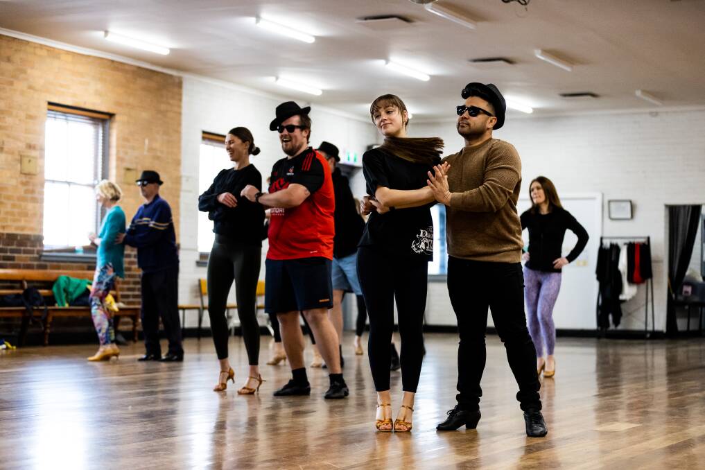 PRACTICE: Final group rehearsals for Dancing with our Stars before they hit the stage on Saturday. Picture: Luke Hemer.