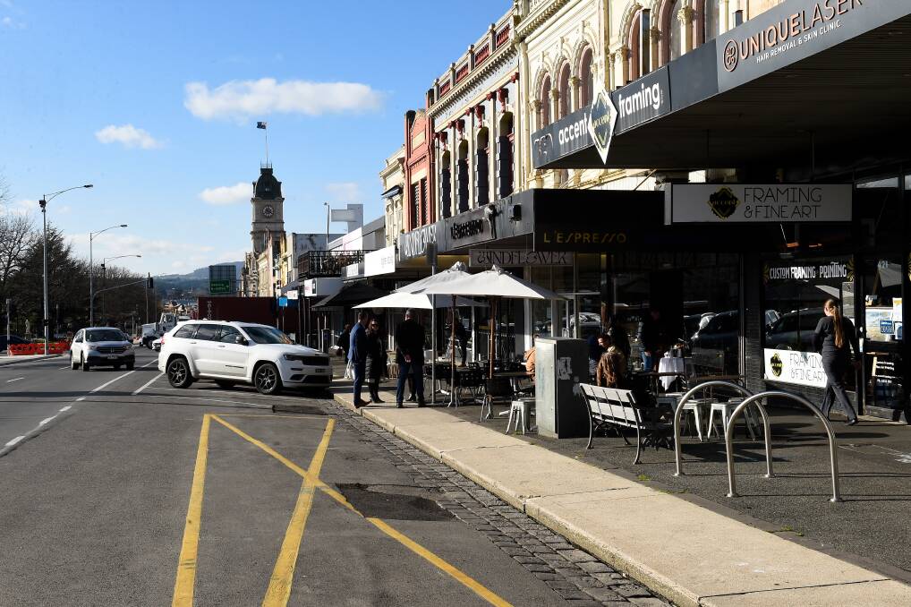 New dinning spaces to go in these car parks on Sturt Street. Picture: Adam Trafford.