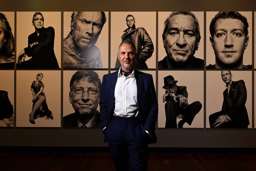World renowned photographer Platon with his Ballarat International Foto Biennale exhibition. Picture by Adam Trafford