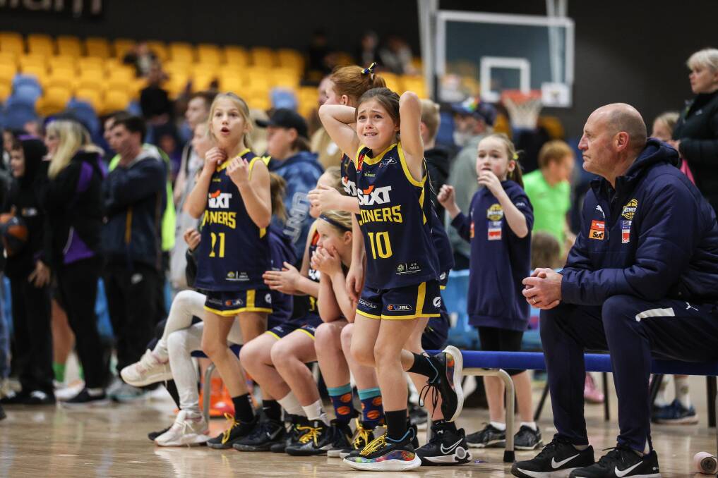 Alia Sisic of Ballarat under 12s reacts in the final seconds of the semi final during the Ballarat Junior Basketball Tournament in 2022. Picture by Luke Hemer.