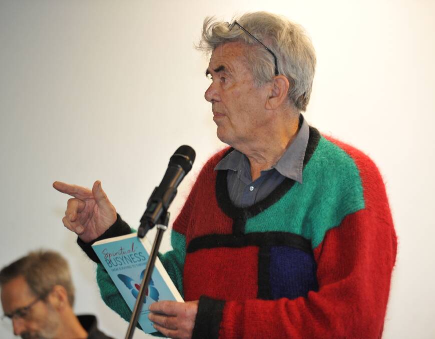 THIRD TIME LUCKY?: Alex Graham speaking about his book at the BREAZE candidate fourm. Picture: Lachaln Bence. 