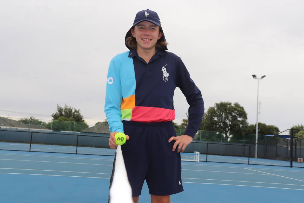 Oliver Pittard to be a ballkid at the Australian Open men's final for a second time. Picture supplied.