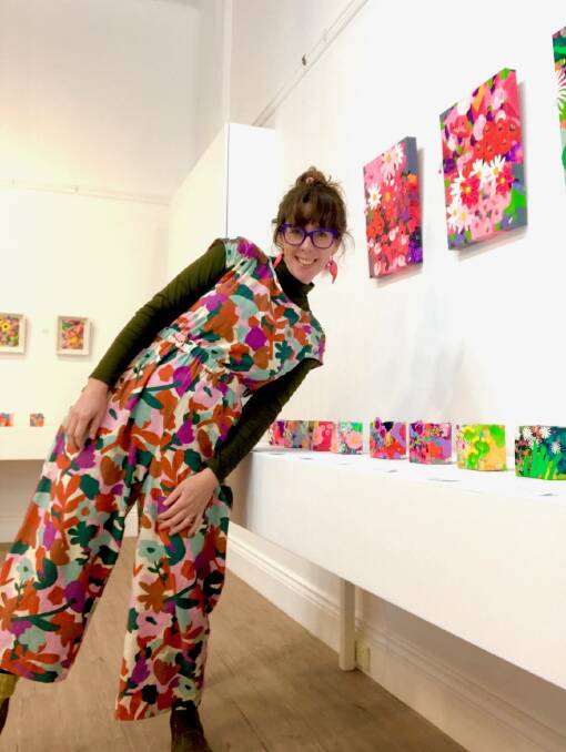 Emily Van Der Molen at her first solo exhibition Neuro Alchemy in the Art Space.