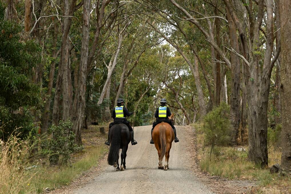 Mounted police looking for Samantha Murphy on February 5. Picture by Adam Trafford 