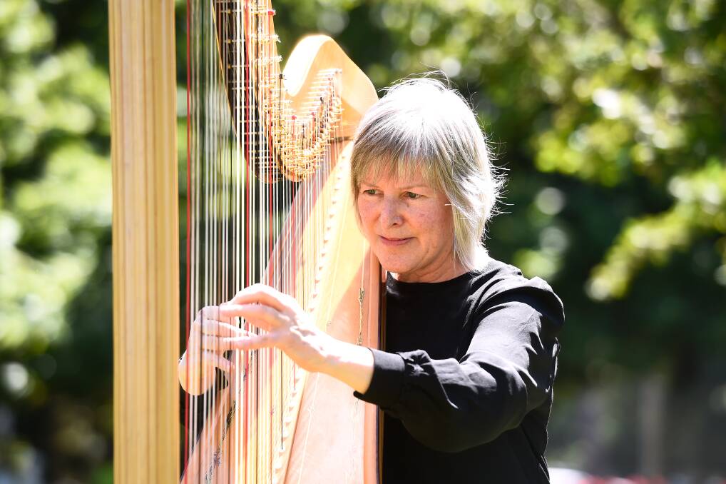 Ballarat-based harpist Jacinta Dennett will be performing with Sydney vocalist Nadia Piave at the Ballarat Trades Hall on Saturday February 18. Picture by Adam Trafford.